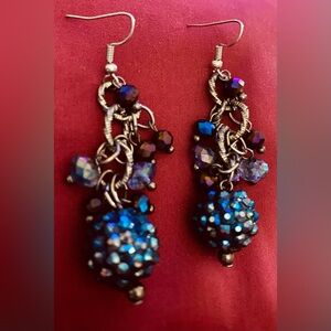 Elegant Blue Beaded Earrings